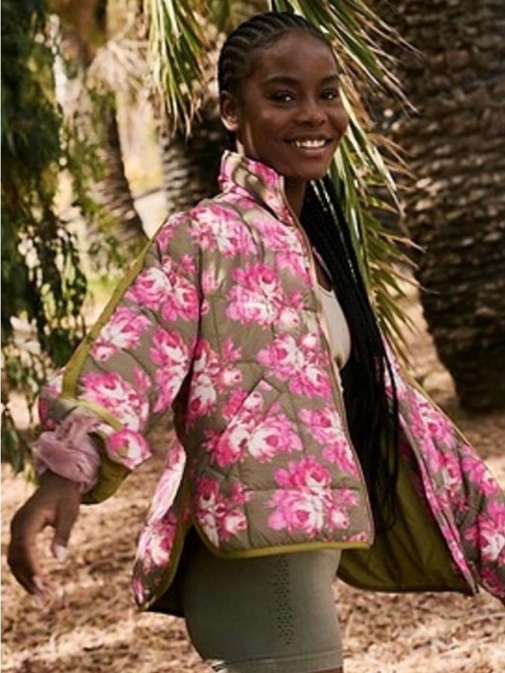 Free People movement pippa packable puffer jacket floral pattern XS
